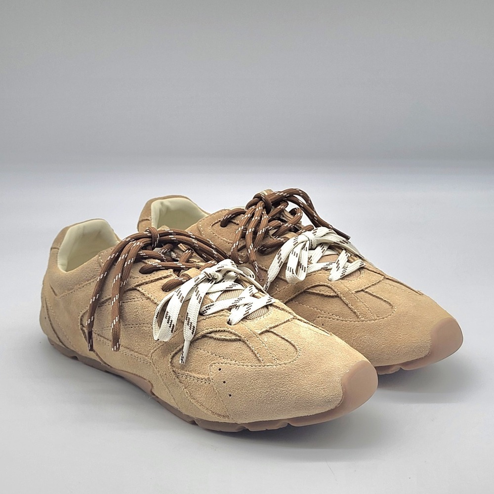 Steve Madden Aziel Low Top Lace-Up  Sneakers In Sand Suede Size 11 Medium